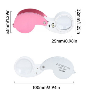 Loupe <span class=keywords><strong>de</strong></span> Bijoutier Pliante 40X en Alliage d'Aluminium avec Éclairage LED pour la Collection et l'Appréciation <span class=keywords><strong>de</strong></span> Bijoux Anciens, Diamants et Pierres Précieuses - Product Image 5