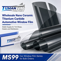 Film de protection automobile Tuman Dealer Pack Nano Céramique Carbure de Titane pour vitres, pour ateliers de teinture, avec 35,2 % VLT et 99,6 % UVR en rouleau