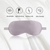 Маска для сна из натурального шелка, дорожная маска для глаз с подогревом через USB, шелковая маска для сна с вышивкой логотипа на заказ