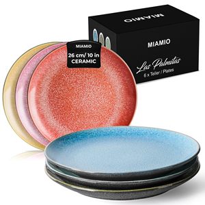 Platos de Cerámica y Juegos de Platos - Aptos para Microondas y Lavavajillas - Porcelana Ecológica y Duradera - Colección <span class=keywords><strong>Las</strong></span> <span class=keywords><strong>Palmitas</strong></span> - Product Image 1