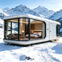 Maison Modulaire de Luxe en Conteneur d'Acier Mobile, Capsule Spatiale, Remorque, Maison Préfabriquée, Chambre d'Hôtel, Bureau à Domicile Moderne sur Roues