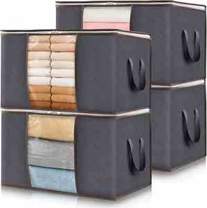 90L Large Rectangle <b>Clothes</b> Organizers Folding <b>Storage</b> Box for Closet - Product Image 1