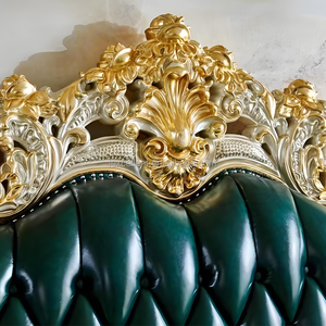 <strong>New</strong> Design HotSale High Quality Luxury Royal FrenchStyle Classical European Carved Solid Wood Leather Sofa Living Room <strong>Furniture</strong> - Product Image 4