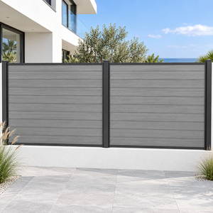 Panneau de clôture WPC moderne 161x20mm à lattes horizontales, panneau composite semi-fermé pour clôture de villa et <span class=keywords><strong>jardin</strong></span> - Product Image 1