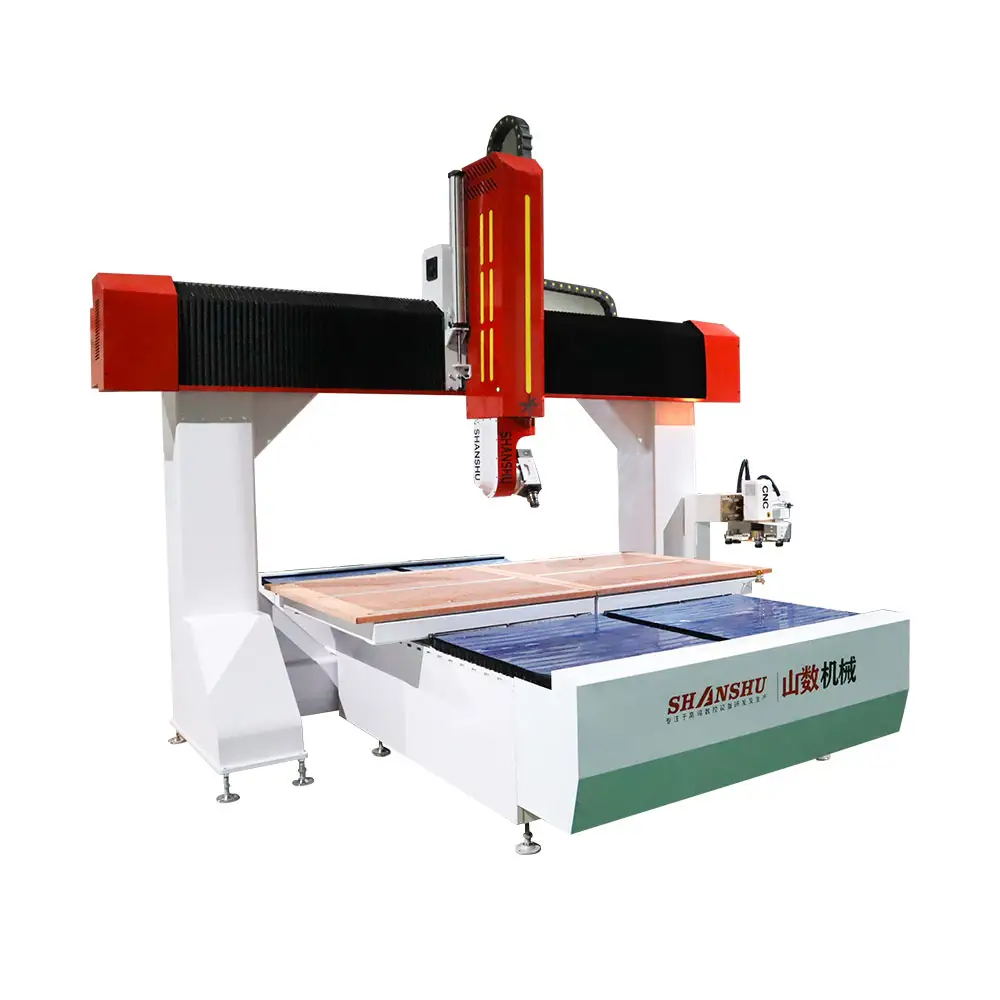 Máquina de trituração CNC de 5 eixos, roteador CNC com eixo de 12kw para madeira, pedras, metal e espuma