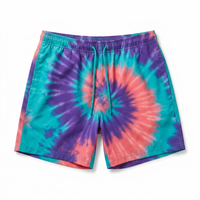 Shorts de bain pour hommes à dégradé tie-dye personnalisé, séchage rapide, pour la plage, OEM, colorés, pour le surf, vente en gros