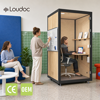 Cabine de bureau insonorisée portable, cabine téléphonique individuelle, 35 dB, montage rapide, ventilation, bureau LED, maison