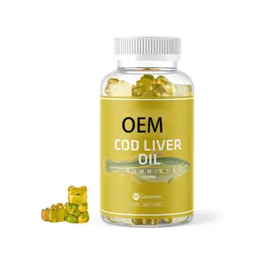 Gomitas de aceite de hígado de bacalao orgánico OEM con rico en vitaminas Omega-3 EPA DHA