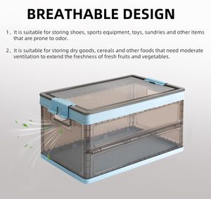 Five-Door Foldable PP+ABS <b>Storage</b> <b>Box</b> Clear Plastic Wheels for Bathroom Bedding Travel-<b>Collapsible</b> Multifunctional <b>Storage</b> Bins - Product Image 3