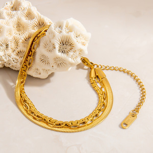 Stainless Steel Bracelet <b>Star</b> O-Chain 18K Gold Plated Women's Jewelry <b>Light</b> Luxury High-End Fashion Chain Bracelet - Product Image 2