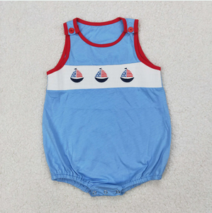 Combinaisons et robes smockées pour bébés garçons et filles, thème Bateaux à voile du 4 juillet - Product Image 4