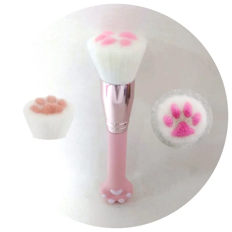 2023 new arrival cat claw paw brush comfortable big powder makeup brush women cute dog claw paw brush wholesale