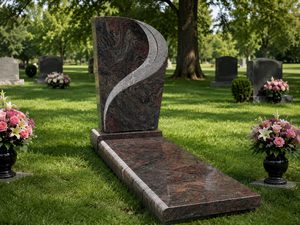 Unionstone European Modern Design Granite Headstone Tombstone Model Tombstone-96 for Cemetery with 1 Year Warranty - Product Image 1