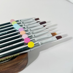 Metal Handle Nail <b>Brush</b> <b>Set</b> Professional <b>Wire</b> Drawing Gel Painting <b>Brushes</b> for Nail Salon - Product Image 3