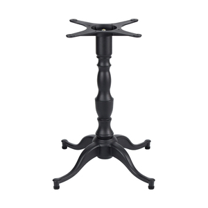 <span class=keywords><strong>Table</strong></span> à manger carrée en porcelaine marbrée noire avec piétement en <span class=keywords><strong>fonte</strong></span> antique à 4 pattes - Product Image 5