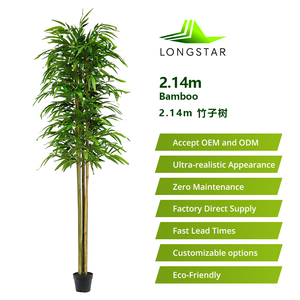 214 <b>Artificial</b> Silk Cloth Leaves Simulated Plant Furniture Garden Decorations With Real Poles for Sale - Product Image 4