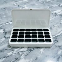 Palette carrée vide en ABS pour gel, revêtement UV, portable, personnalisable, pour DIY, nail art, cosmétiques, maquillage, conteneur de recharge