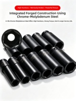 Jeu de douilles à chocs pneumatiques robustes de petite taille, douilles allongées de 1/2 pouce, barres d'extension à tige coudée, en acier allié au chrome-molybdène