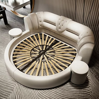 Mobilier de chambre à coucher Princesse Camas De Dormitorio Style européen minimaliste moderne grand lit double rond luxe