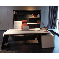Bureau de direction moderne de luxe en cuir commercial haut de gamme au design unique
