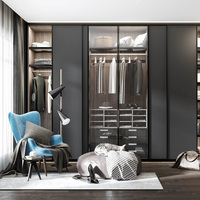 2024 moderne promenade dans le placard garde-robe chambre armoire murale vêtements garde-robe dernière conception
