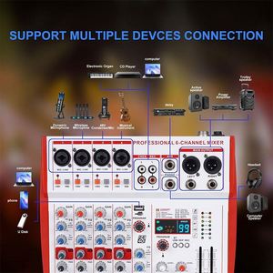 Table de mixage audio professionnelle 6 entrées avec préamplis micro, compresseurs et interface audio DSP 99 - Vente en gros - Product Image 2