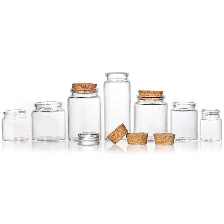 Wishing Vials 0.5ml 1ml 2ml 3ml 4ml 5ml 10ml 15ml 20ml 30ml 50ml 100ml Clear Glass Bottle With Cork