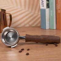 Manche en bois de noyer en acier inoxydable, accessoires de bar ista, 2 oreilles, 58mm, café, sans fond