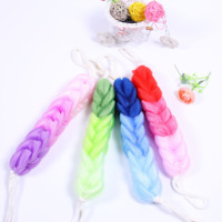 Corde Poignées Éponge Exfoliant Corps Gommage Stretch Tressé Loofah Bain Douche Maille