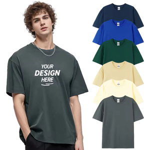 T-shirt à col montant vierge en coton 100% de haute qualité, 220 GSM, personnalisable, vente en gros BY69000 - Product Image 1