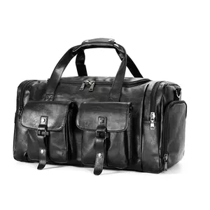 Sac de voyage personnalisé d'usine OEM sac de voyage en cuir PU sac à main Weekender sac de nuit pour hommes HOT