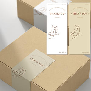 Simple Rectangular Copperplate Paper <strong>Sticker</strong> Non-Adhesive <strong>Writable</strong> Aircraft Box Sealing Label Gift Boxes Custom Packaging Labels - Product Image 1