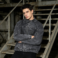 Veste en jean 3D gaufrée pour homme, streetwear de luxe, coupe classique, manteau décontracté d'hiver, service de personnalisation approfondi