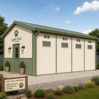 Snel te monteren modulaire geprefabriceerde stalen constructie opslagloods hondenkennel - duurzaam dierenverblijf