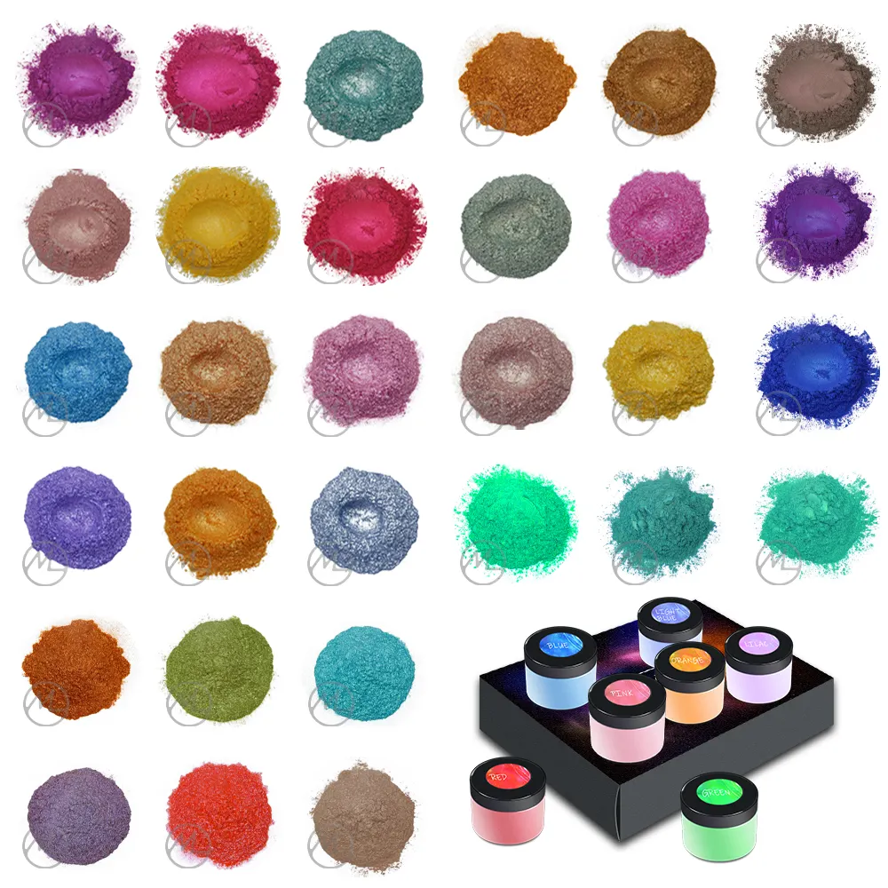 Groothandel 18 24 36 Kleuren Cosmetische Kwaliteit Mica Poeder Pigment Voor Lipgloss Parel Vlokken Oogschaduw Nail Art Mica Poeder Pigment