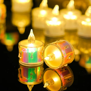 Velas LED de Té de Plástico Amarillo Cálido de Alta Calidad, Luces de Té con Efecto de Goteo, Decoración Romántica para Mesa, Funcionan con Pilas, sin Llama - Product Image 5