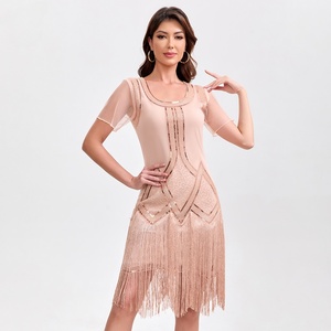 Vestido Flapper de los Años 20, Vestido Multifuncional con Lentejuelas y Flecos de Malla para Danza del Charleston, Salsa, <span class=keywords><strong>Tango</strong></span> y Baile de Salón - Product Image 3