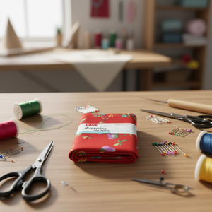 Accessorio in tessuto Ilan 100 cm x 150 cm con stampa floreale rossa per cucito e artigianato - Product Image 2