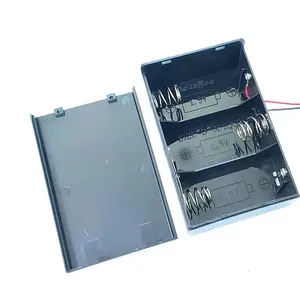 Caja de batería de celda 3 x D de plástico de 4,5 V, soporte con cubierta deslizante e interruptor de encendido/apagado