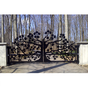 Grandes conceptions créatives de portes en <span class=keywords><strong>fer</strong></span> en forme d'arbre fabriquées en usine en gros Offre Spéciale le coupeur <span class=keywords><strong>laser</strong></span> en métal principal avec technique de soudage - Product Image 1