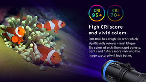 D30 4000 lümen kırmızı mavi UV işık su geçirmez <span class=keywords><strong>9</strong></span> <span class=keywords><strong>Led</strong></span> dalış meşale dalış el feneri profesyonel dalış fotoğrafçılık için vphotography - Product Image 4