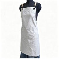Tablier de travail en toile uni simple et durable avec poches tendance pour café, restauration, serveur – Circonférence de la taille