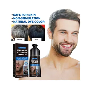 Oem/Odm Natural Black Hair Dye Shampoo Make Black Beard Care Product For Men Hair and Beard Coloring Dye