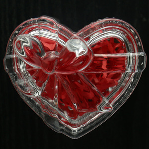 Pot de stockage <span class=keywords><strong>en</strong></span> forme de <span class=keywords><strong>coeur</strong></span> <span class=keywords><strong>en</strong></span> <span class=keywords><strong>verre</strong></span> rayé Love avec couvercle pour bijoux de chambre bonbons ou stockage et conteneur d'aliments - Product Image 2