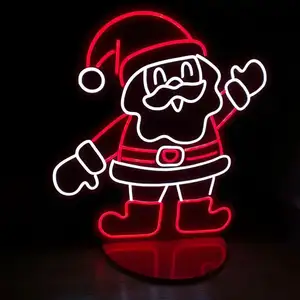 Customization Merry Christmas Romantic Indoor Ambiance Party Christmas Tree Decorative Acrylic Led Neon Lights Sign