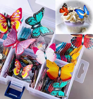 Décorations comestibles de Noël pour gâteaux : papillons et fleurs en papier gaufré pour la décoration de gâteaux, outils comestibles pour la confection de gâteaux