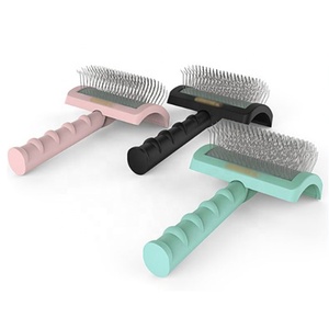 宠物美容别针刷木制工具无痛宠物去毛器猫猫不锈钢狗滑刷 - Product Image 4