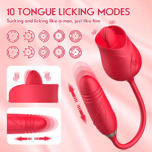 <span class=keywords><strong>Vibratore</strong></span> a Forma di Rosa Impermeabile Mini 2022, Rosa, Rosso, <span class=keywords><strong>Viola</strong></span>, con Funzione di Succhiamento e Leccamento Clitorideo - Product Image 3