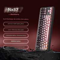 Clavier mécanique pleine taille 87 touches, sans fil silencieux tri-mode, rétroéclairage RVB, personnalisable pour le gaming unisexe