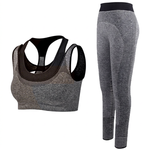 Nuevo Conjunto de Yoga sin Costuras de Talla Grande, 2 Piezas, Traje Deportivo, Ropa de Gimnasio, Pantalones de Cintura Alta, Sujetador Deportivo para Correr, Logotipo Personalizado - Product Image 1